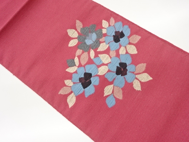 花々模様織出し名古屋帯